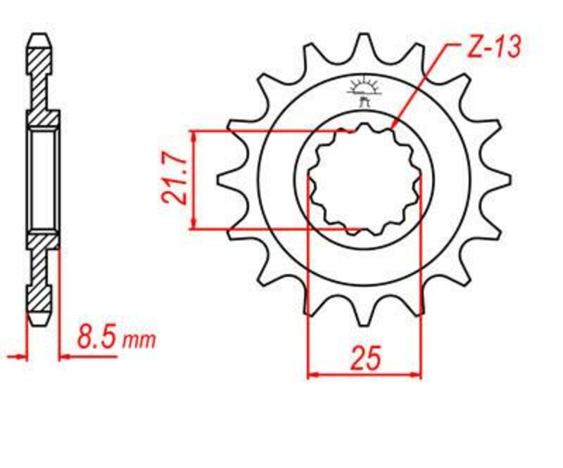 Piñón JT 1537 de acero con 14 dientes JT SPROCKETS JTF1537.14