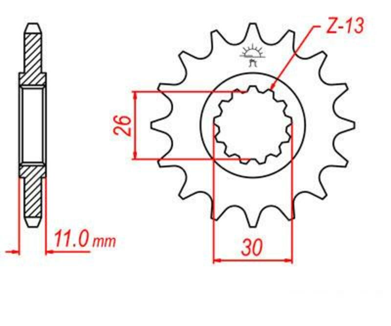 Piñon Jt 1591 de acero 15 dientes Yamaha FZ8 JT SPROCKETS JTF1591.15