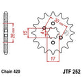 Piñon JT 252 de acero con 12 dientes JT SPROCKETS JTF252.12