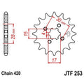Piñón JT 253 de acero con 16 dientes JT SPROCKETS JTF253.16
