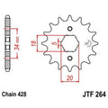 Piñon JT 264 de acero con 17 dientes JT SPROCKETS JTF264.17