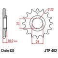 Piñon JT 402 de acero con 13 dientes JT SPROCKETS JTF402.13