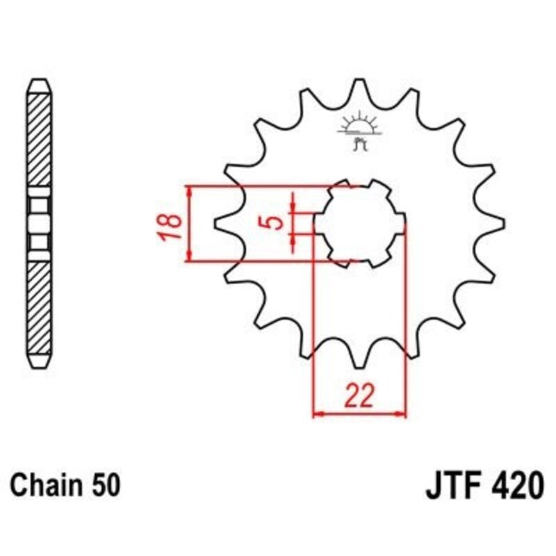 Piñon JT 420 de acero con 15 dientes JT SPROCKETS JTF420.15