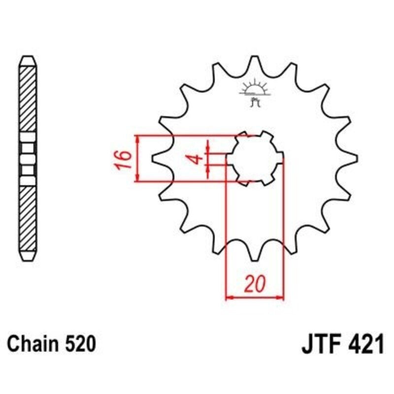 Piñon JT 421 de acero con 11 dientes JT SPROCKETS JTF421.11