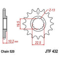 Piñon JT 432 de acero con 12 dientes JT SPROCKETS JTF432.12