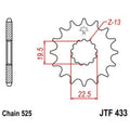 Piñon JT 433 de acero con 16 dientes JT SPROCKETS JTF433.16