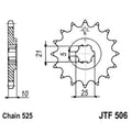 Piñon JT 506 de acero con 14 dientes JT SPROCKETS JTF506.14