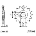 Piñon JT 508 de acero con 14 dientes JT SPROCKETS JTF508.14