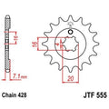 Piñon JT 555 de acero con 15 dientes JT SPROCKETS JTF555.15