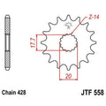 Piñón JT SPROCKETS acero estándar 558 - Paso 428 JT SPROCKETS JTF558.20