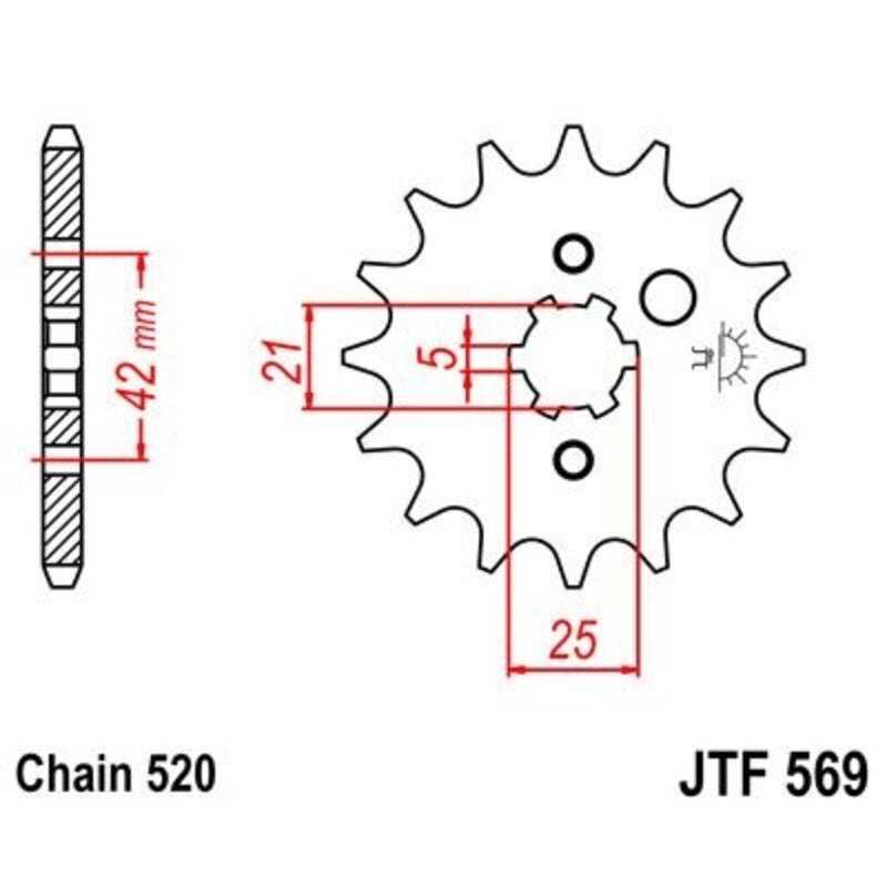 Piñon JT 569 de acero con 10 dientes JT SPROCKETS JTF569.10