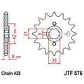 Piñon JT 576 de acero con 17 dientes JT SPROCKETS JTF576.17