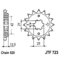 Piñon JT 725 de acero con 14 dientes JT SPROCKETS JTF725.14