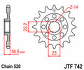 Piñón JT SPROCKETS acero estándar 742 - Paso 520 JT SPROCKETS JTF742.15