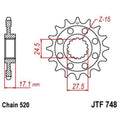 Piñón JT 748 de acero con 15 dientes JT SPROCKETS JTF748.15