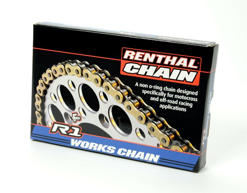 Cadena Renthal 428R1 con 118 eslabones negro/oro RENTHAL C266
