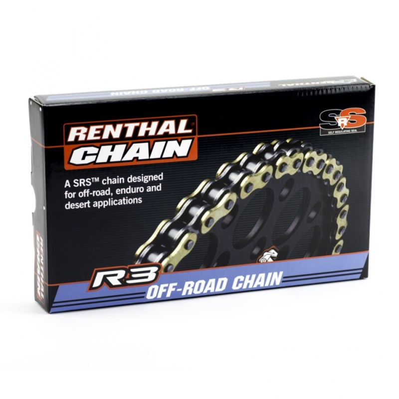 Cadena Renthal con retenes 520R3-3 con 118 eslabones negro/oro RENTHAL C415