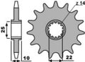 Piñón PBR 12 dientes para cadena paso 520 KTM 660 S MX PBR 2070.12.18NC
