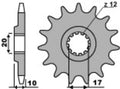 Piñón PBR acero autolimpiable 2074 - 520 PBR 2074.14.18NC