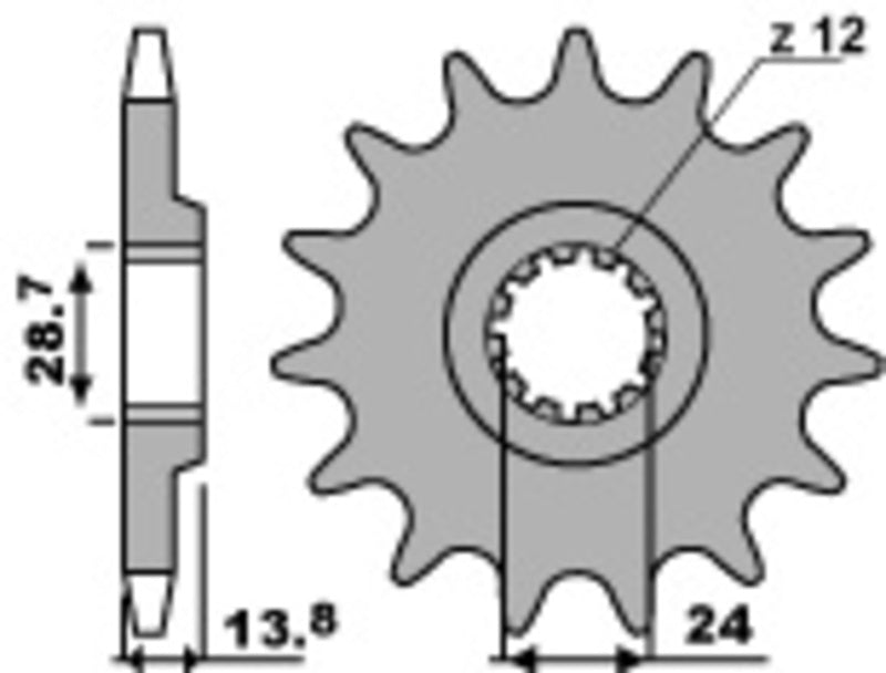 Piñón PBR acero 2077 - 530 PBR 2077.16.18NC