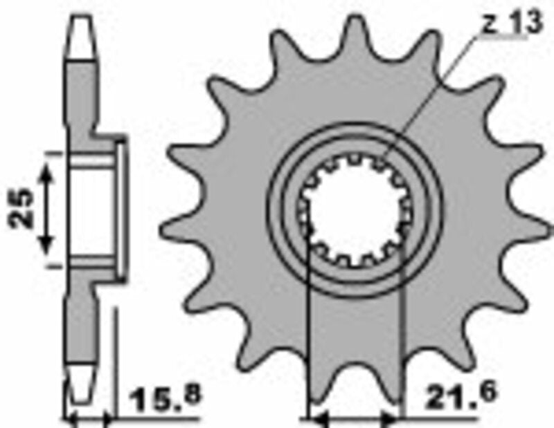 Piñón PBR acero estándar 2093 - Paso 525 PBR 2093.14.18NC