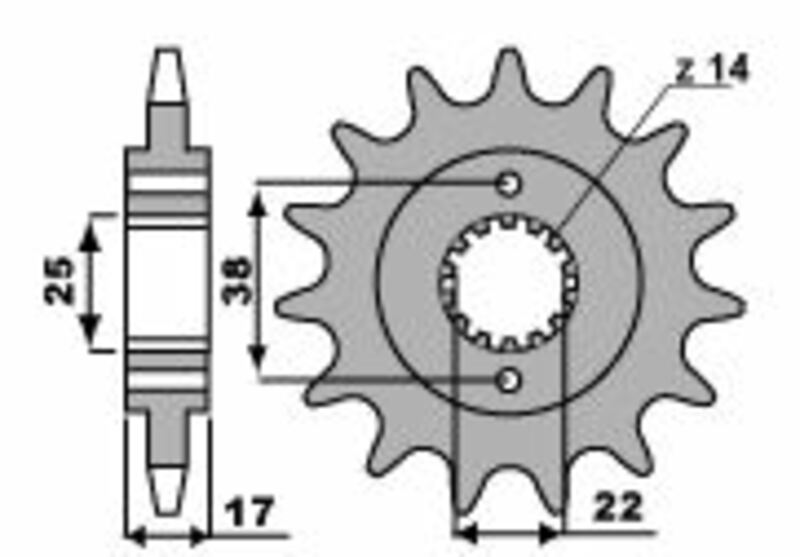 Piñón PBR acero estándar 2094 - Paso 520 PBR 2094.14.18NC