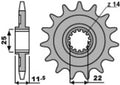 Piñón PBR 13 dientes para cadena paso 520 Sherco SE/SX 2.5I-F PBR 2207.13.18NC