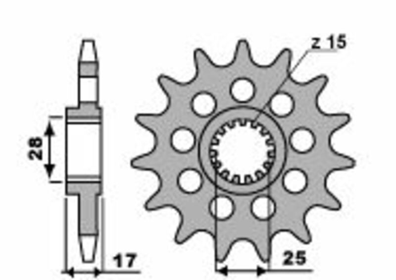 Piñón PBR Racing acero estándar 2250 - Paso 520 PBR 2250.14.18NC
