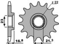Piñón PBR acero 443 - 520 PBR 443.17.18NC