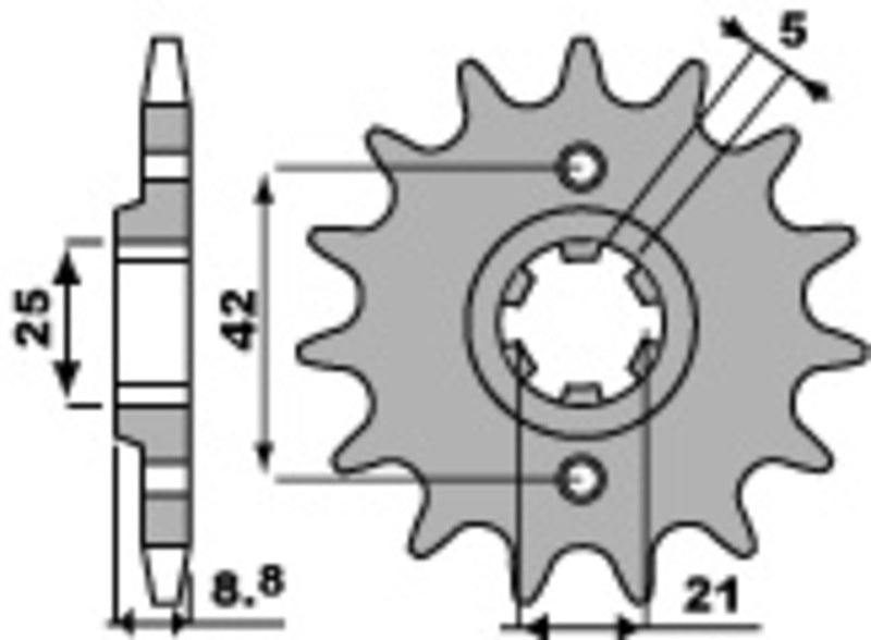 Piñón PBR acero estándar 507 - Paso 520 PBR 507.14.18NC