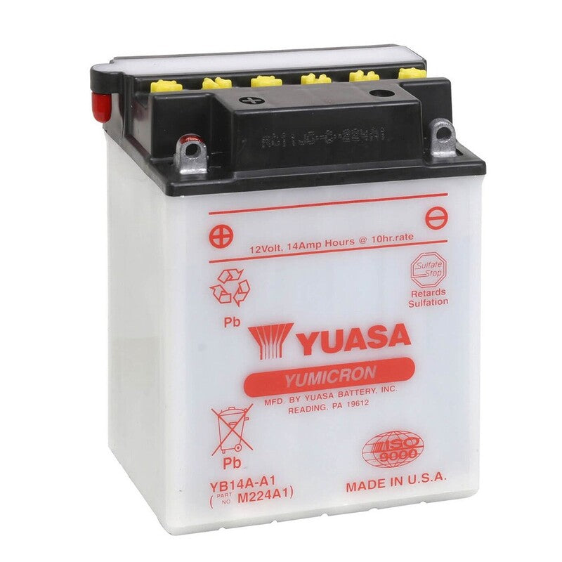 Batería YUASA YB14A-A1 Dry charged (sin electrolito) YUASA YU-YB14A-A1-DC
