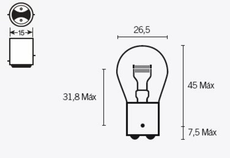 Caja de 10 lámparas BILUX 6V21/5W TECNIUM 14660