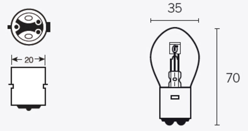 Caja de 10 lámparas BILUX 6V35/35W TECNIUM 14670