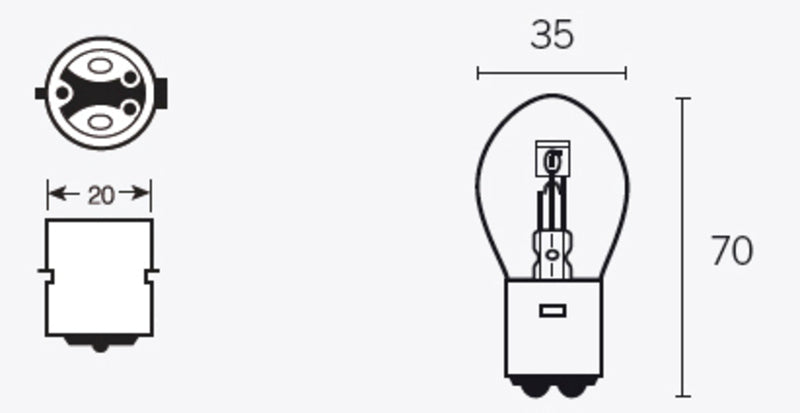 Caja de 10 lámparas BILUX 12V45/40W TECNIUM 14672