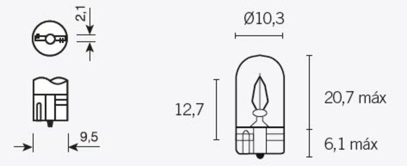 Caja de 10 lámparas 12V3W TECNIUM 14687