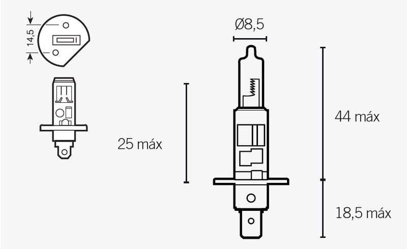 LAMPARA HALOGENA H1 V PARTS 14636