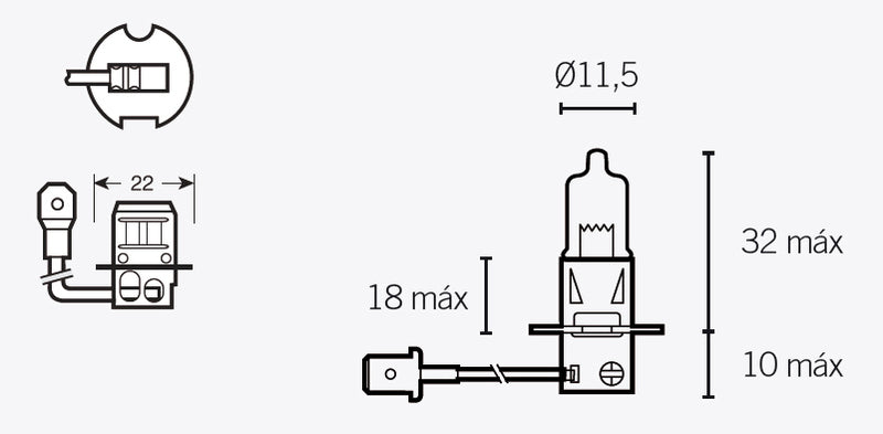 LAMPARA HALOGENA H3 V PARTS 14638