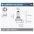 LAMPARA HALOGENA H8 V PARTS H8
