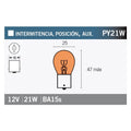 Caja de 10 lámparas BILUX 12V21W AMBAR V PARTS PY21W-AMBAR