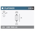 Caja de 10 lámparas SV8.5-8 12V10W V PARTS SV8.5-8-12V10W