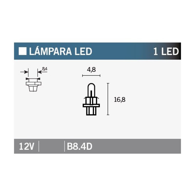 Caja de 10 lámparas 1LED B8.4D V PARTS LED
