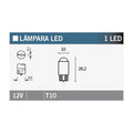 Caja de 10 lámparas 1LED T10 AMBAR V PARTS T10-12V-AMBAR