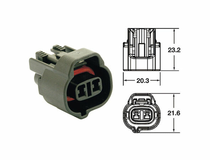 Terminal de cable hembra serie 090 SMTO BIHR tipo original  2 via negro - 5 uds BIHR 3202A0812