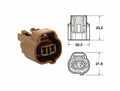 Terminal de cable hembra serie 090 SMTO BIHR tipo original  2 via marrón - 5 uds BIHR 3202A0820