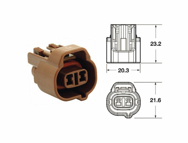 Terminal de cable hembra serie 090 SMTO BIHR tipo original  2 via marrón - 5 uds BIHR 3202A0820