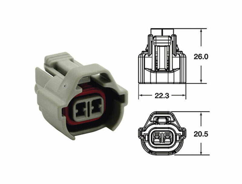 Terminal de cable hembra serie 090 SMTO BIHR tipo original  2 via gris - 5 uds BIHR 3202A0839