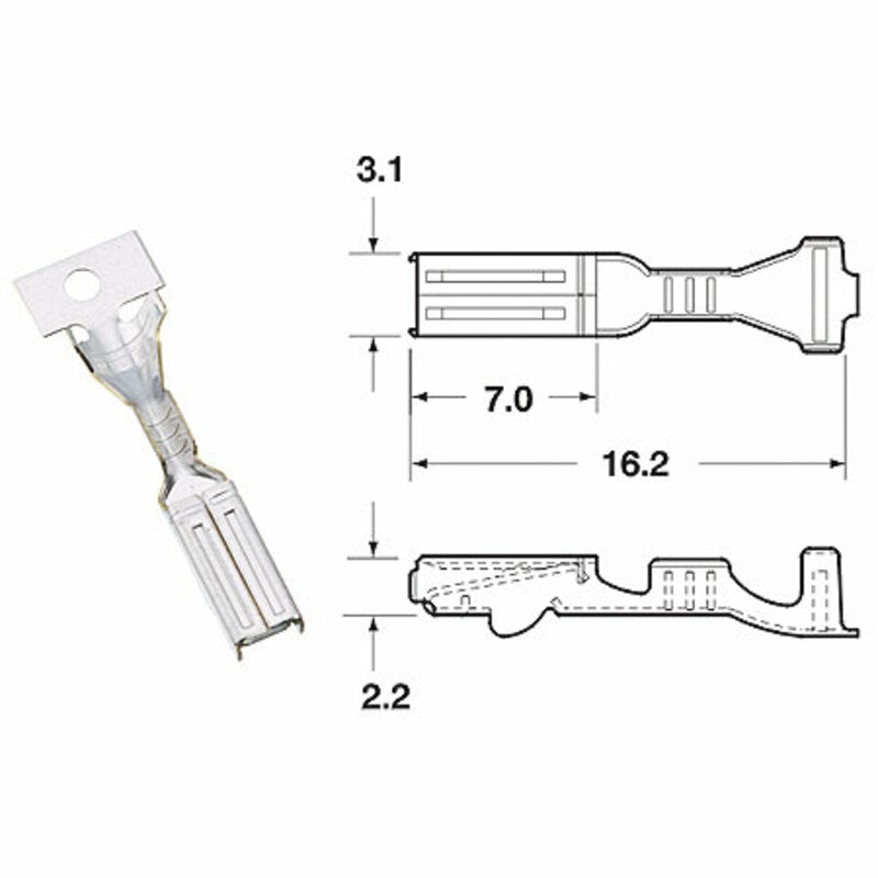 Terminal de cable hembra serie090 FRKW BIHR Ø0,5mm²/0,85mm² BIHR 1201A0081