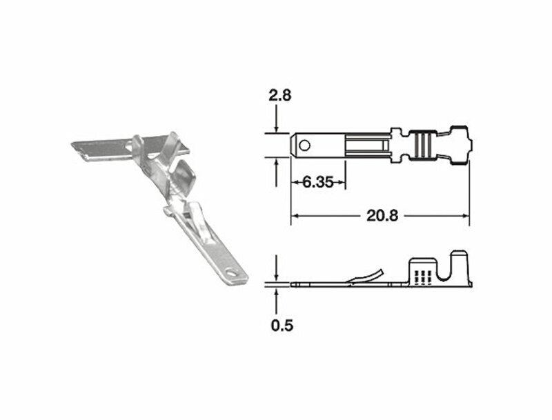 Terminal de cable macho serie 110 ML BIHR Ø0,85mm²/1,25mm² - 50uds BIHR MM110-01B2