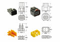 Juego de conectores 6 vias Series 090 FRKW BIHR tipo original - 5 Juegos completo BIHR 90FRKW.6P