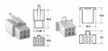 Juego de conectores 6 vias 110 ML BIHR tipo original Ø0,5mm²/0,85mm² - 5 Juegos completo BIHR 110ML.6P
